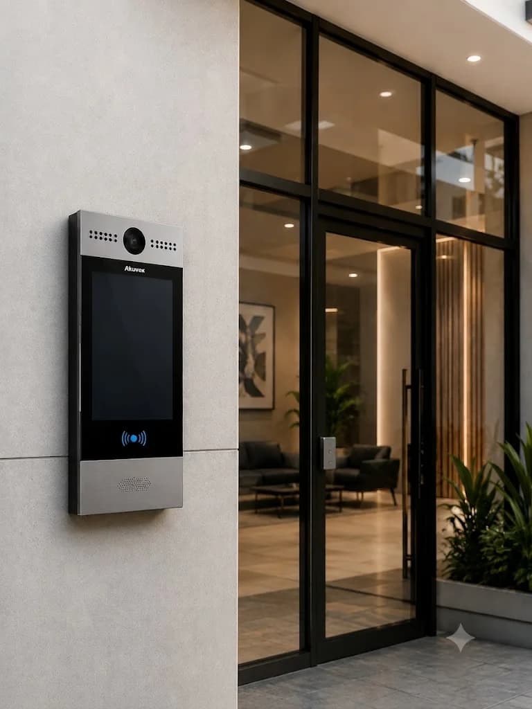 Modern video intercom and access control entry installed at a Northern New Jersey property