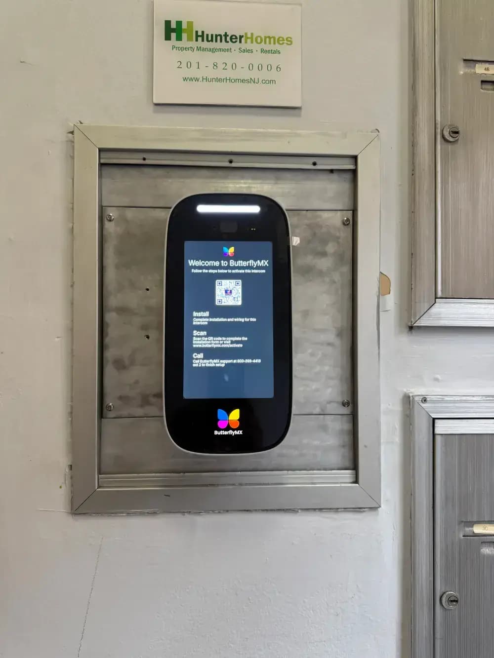 Installed intercom and access control entry at a Hoboken property